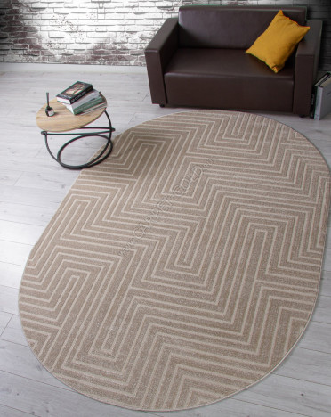 Ковер F412 - LIGHT BEIGE - Овал - коллекция DIOS