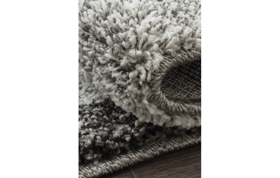 Пушистый серый ковер T635 - GRAY - Овал - коллекция PLATINUM