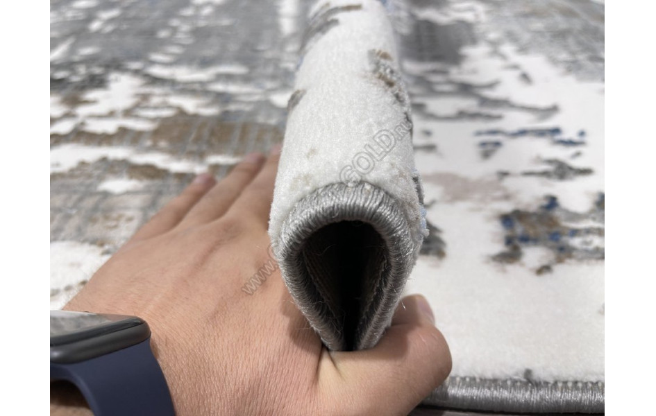 Турецкий ковер 40197A_COKME BEYAZ / A.GRI овал